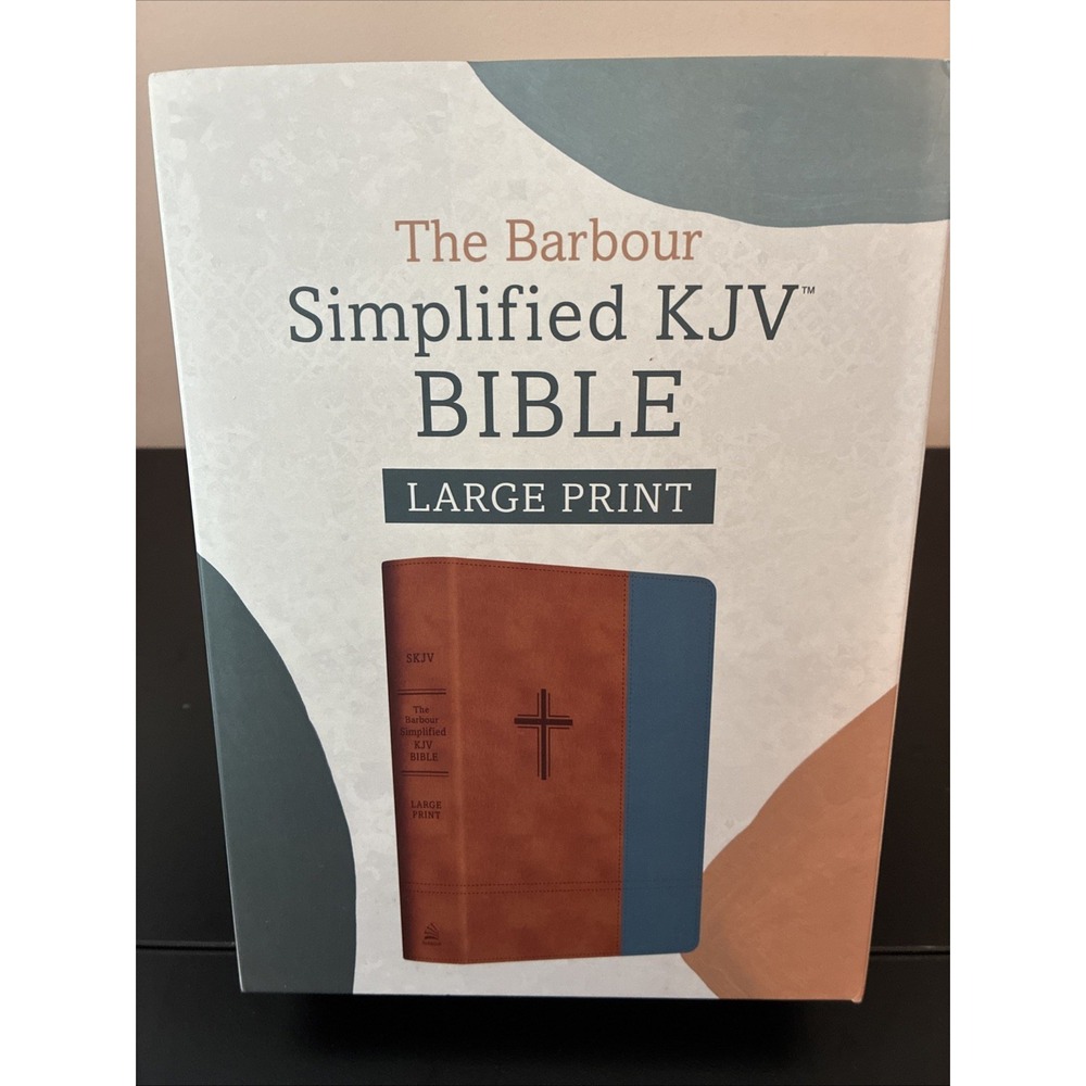Barbour Simplified KJV Bible Large Print Rust Stone Cross Red Letter Edition